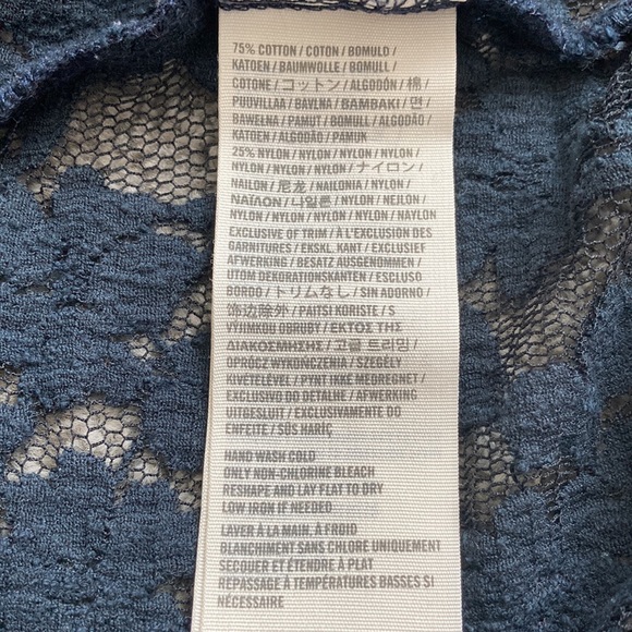 Abercrombie & Fitch Navy Laced Top with 3/4 Sleeves - Picture 9 of 9